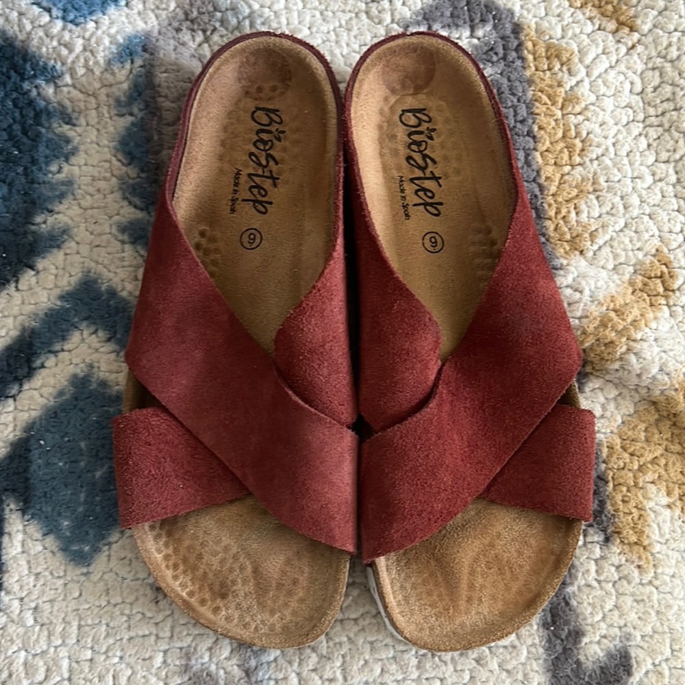 Biostep Leather Slip On Sandals